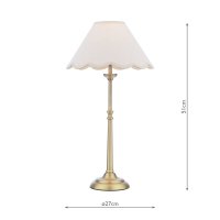 Laura Ashley Cordwell Table Lamp Matt Antique Brass with Shade