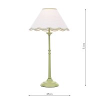 Laura Ashley Cordwell Table Lamp Matt Green with Shade