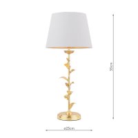 Laura Ashley Halton Table Lamp Distressed Gold Leaf with Shade
