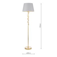 Laura Ashley Halton Floor Lamp Distressed Gold Leaf with Shade