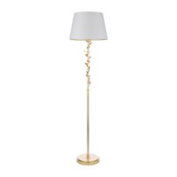 Laura Ashley Halton Floor Lamp Distressed Gold Leaf with Shade