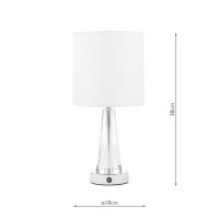 Laura Ashley Blake Table Lamp Polished Chrome and Crystal with Shade LED
