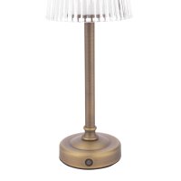 Laura Ashley Callaghan Table Lamp Matt Antique Brass and Ribbed Glass LED