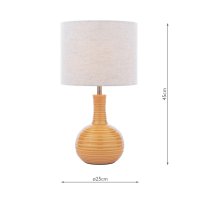 Laura Ashley Padley Table Lamp Yellow Ceramic and Antique Brass with Shade
