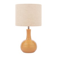 Laura Ashley Padley Table Lamp Yellow Ceramic and Antique Brass with Shade