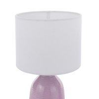 Laura Ashley Penny Table Lamp Purple Ceramic and Polished Chrome with Shade (Twin Pack)