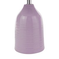 Laura Ashley Penny Table Lamp Purple Ceramic and Polished Chrome with Shade (Twin Pack)