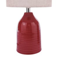 Laura Ashley Penny Table Lamp Red Ceramic and Polished Chrome with Shade (Twin Pack)