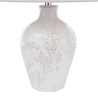 Laura Ashley Pussywillow Table Lamp Cream Ceramic and Polished Chrome with Shade (Twin Pack)