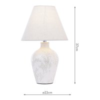 Laura Ashley Pussywillow Table Lamp Cream Ceramic and Polished Chrome with Shade (Twin Pack)