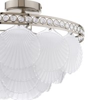 Laura Ashley Caverton 4 Light Semi-Flush Polished Nickel and White Glass