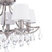 Laura Ashley Enstone 5 Light Semi-Flush Polished Nickel and Crystal with Shade