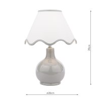 Laura Ashley Bramhope Table Lamp Grey Ceramic with Shade