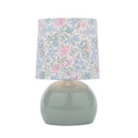 Laura Ashley Sherston Table Lamp Blue Crackle Glaze with Shade