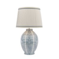Laura Ashley Stannard Table Lamp Blue Ceramic with Shade