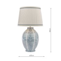 Laura Ashley Stannard Table Lamp Blue Ceramic with Shade