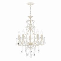 Laura Ashley Shamley 5lt Chandelier Matt White Glass
