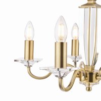 Laura Ashley Carson 5lt Chandelier Cut Glass & Antique Brass