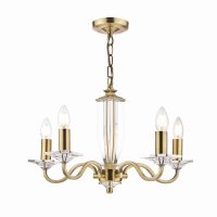 Laura Ashley Carson 5lt Chandelier Cut Glass & Antique Brass