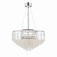 Laura Ashley Vienna 9lt Chandelier Crystal & Polished Chrome