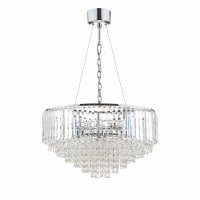 Laura Ashley Vienna 9lt Chandelier Crystal & Polished Chrome