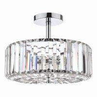 Laura Ashley Fernhurst 3lt Semi Flush Polished Chrome Glass