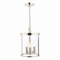Laura Ashley Selbourne 3lt Lantern Polished Nickel Glass