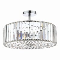 Laura Ashley Fernhurst 4lt Semi Flush Polished Chrome Glass