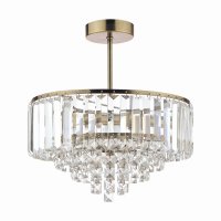 Laura Ashley Vienna 3lt Semi Flush Crystal & Antique Brass