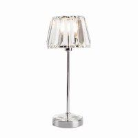 Laura Ashley Capri Small Table Lamp Polished Chrome with Crystal Glass Shade