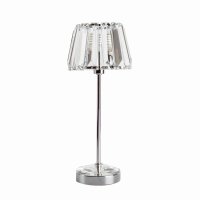 Laura Ashley Capri Small Table Lamp Polished Chrome with Crystal Glass Shade