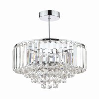 Laura Ashley Vienna 3lt Semi Flush Crystal & Polished Chrome
