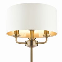 Laura Ashley Sorrento 3 Light Table Lamp Antique Brass with Ivory Shade