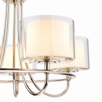 Laura Ashley Southwell 5lt Chandelier Polished Nickel & Glass Shades