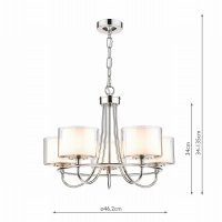 Laura Ashley Southwell 5lt Chandelier Polished Nickel & Glass Shades