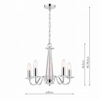 Laura Ashley Blake 5lt Chandelier Cut Glass & Polished Chrome
