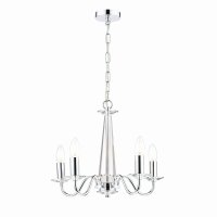 Laura Ashley Blake 5lt Chandelier Cut Glass & Polished Chrome