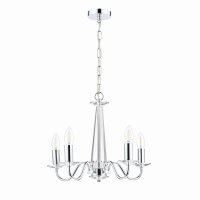 Laura Ashley Blake 5lt Chandelier Cut Glass & Polished Chrome