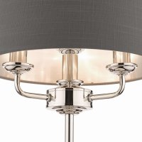 Laura Ashley Sorrento 3 Light Table Lamp Polished Nickel with Charcoal Grey Shade