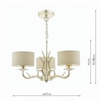 Laura Ashley Mulroy 3lt Antler Chandelier Champagne with Shades