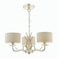 Laura Ashley Mulroy 3lt Antler Chandelier Champagne with Shades