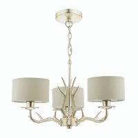 Laura Ashley Mulroy 3lt Antler Chandelier Champagne with Shades