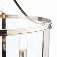 Laura Ashley Harrington 3lt Pendant Polished Nickel Glass