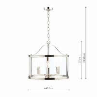 Laura Ashley Harrington 3lt Pendant Polished Nickel Glass