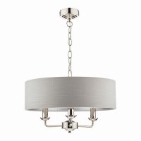 Laura Ashley Sorrento 3 Light Shadelier Polished Nickel with Silver Shade