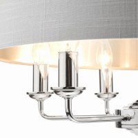 Laura Ashley Sorrento 6 Light Pendant Polished Nickel with Silver Shade