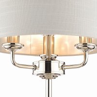 Laura Ashley Sorrento 3 Light Table Lamp Polished Nickel with Silver Shade