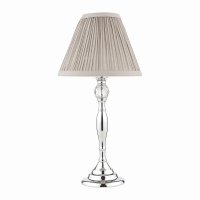 Laura Ashley Ellis Table Lamp Polished Chrome with Grey Shade