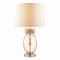 Laura Ashley Small Pineapple Table Lamp Champagne Cut Glass with Shade