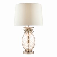 Laura Ashley Small Pineapple Table Lamp Champagne Cut Glass with Shade